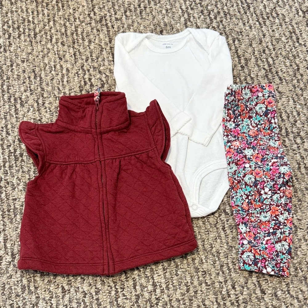 3 piece set vest leggings bodysuit 6M